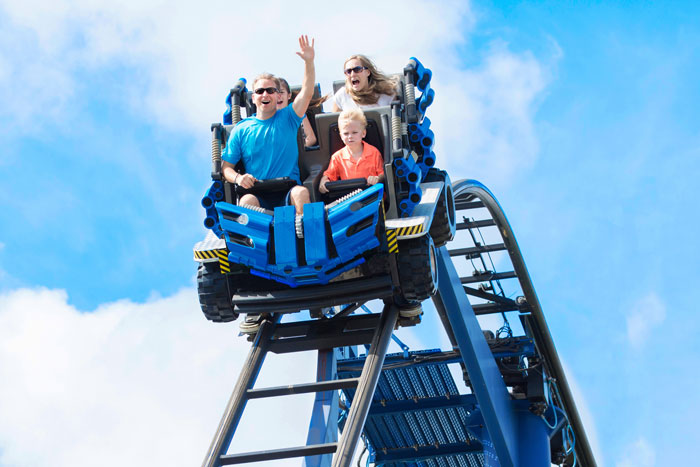 family on rollercoaster